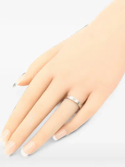 Pre-owned Cartier Love Screw-detail Ring In Silver