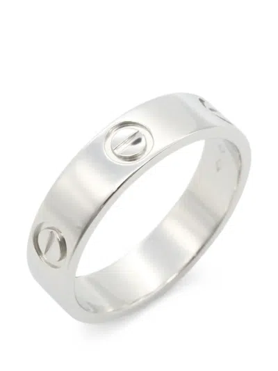 Pre-owned Cartier Love Screw-detail Ring In Silver