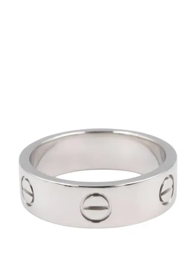 Pre-owned Cartier Love Screw-motif Ring In Silver