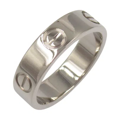 Pre-owned Cartier Love Silver White Gold (18k) Band Ring ()