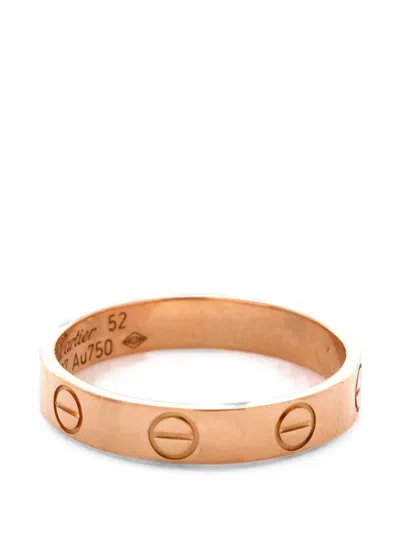 Pre-owned Cartier Love Wedding Band 18k Rose Gold Ring In Pink