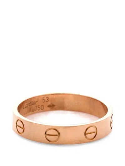 Pre-owned Cartier Love Wedding Band 18k Rose Gold Ring In Pink