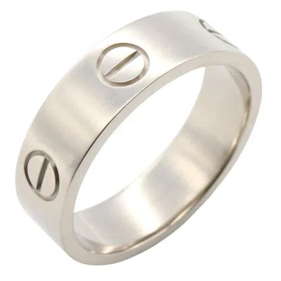 Pre-owned Cartier Love White White Gold (18k) Band Ring ()