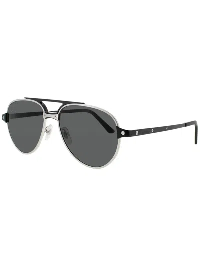 Cartier Luxury Metal Men's Sunglasses In Metallic
