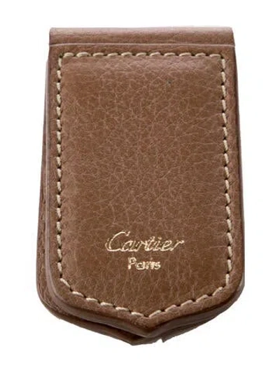 Pre-owned Cartier Magnetic Money Clip In Brown
