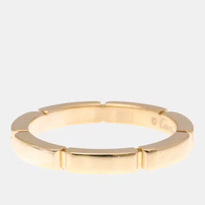 Pre-owned Cartier Maillon Panthere 18k Rose Gold And Diamond Band Ring Eu 51
