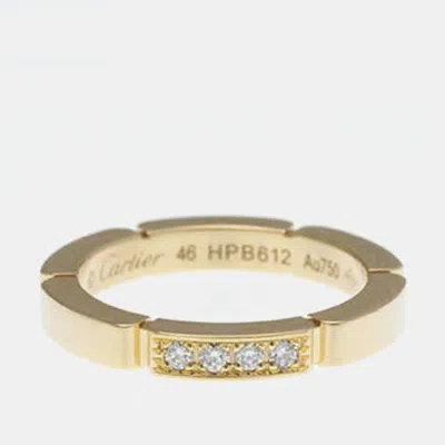 Pre-owned Cartier Maillon Panthere 18k Rose Gold And Diamond Ring Eu 46
