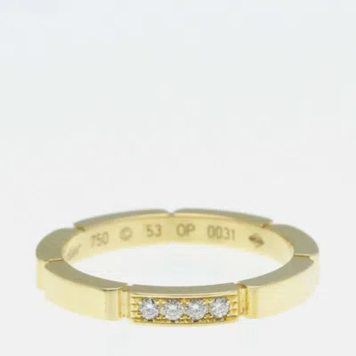 Pre-owned Cartier Maillon Panthere 18k Yellow Gold And Diamond Band Ring Eu 53