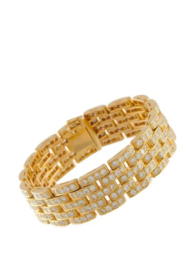 Pre-owned Cartier Maillon Panthère Diamond Bracelet In Gold