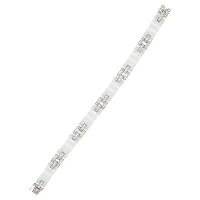 Pre-owned Cartier Maillon Panth�re 18k Diamond White Ceramic Articulated Link Bracelet