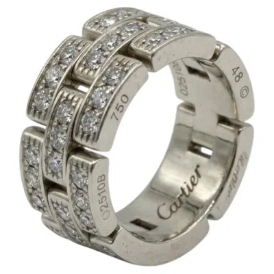 Pre-owned Cartier Maillon Panth�re 18k White Gold Diamond Band Ring