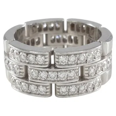 Pre-owned Cartier Maillon Panth�re Diamond 18k White Gold Band Ring