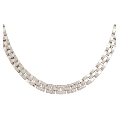 Pre-owned Cartier Maillon Panth�re Diamond White Gold Necklace