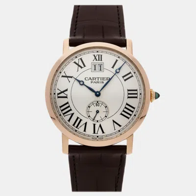 Pre-owned Cartier Manual Winding Men's Wristwatch 42 Mm In Silver