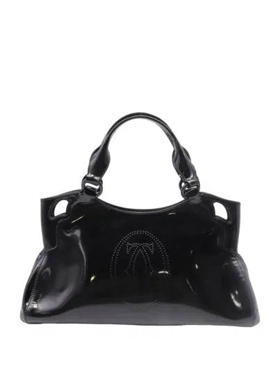 Pre-owned Cartier Marcello De  Patent Leather Tote Bag In Black