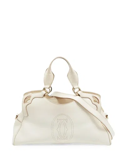 Pre-owned Cartier Marcello De  Satchel Bag In White