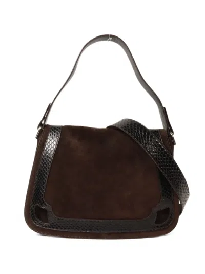 Pre-owned Cartier Marcello De  Suede Shoulder Bag In Brown