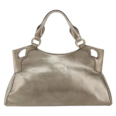 Pre-owned Cartier Marcello Handbag Leather Gold Leather Tote Bag Bag ()
