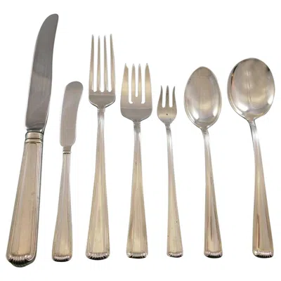 Pre-owned Cartier Marie Louise By  Sterling Silver Flatware Set 12 Service 112 Pcs In Brown