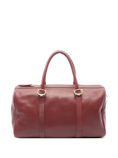 Pre-owned Cartier Mast Line Travel Bag In Red