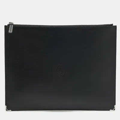 Pre-owned Cartier Medium Black Leather Pouch