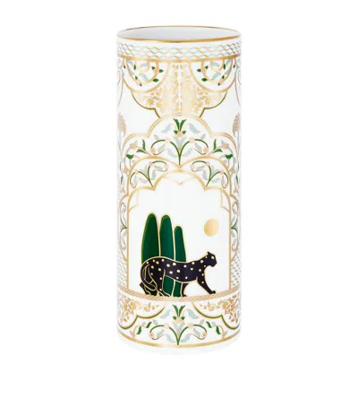 Cartier Medium Panthère De  Vase In White
