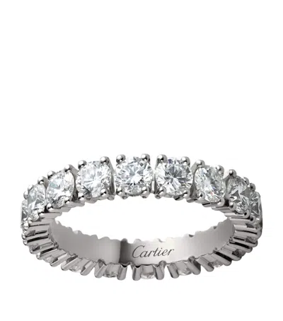 Cartier Medium Platinum And Diamond  Destinée Ring In Metallic