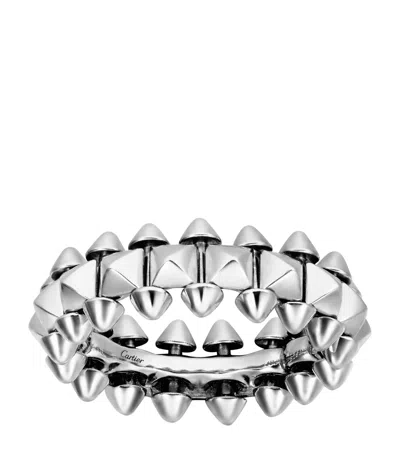 Cartier Medium Rhodium-finished White Gold Clash De  Ring In Metallic
