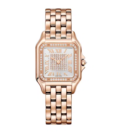 Cartier Medium Rose Gold And Diamond Panthère De  Watch