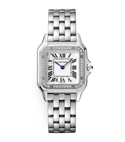 Cartier Medium Stainless Steel And Diamond Panthère De  Watch In Metallic