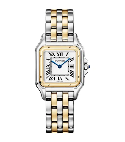 Cartier Medium Yellow Gold And Stainless Steel Panthère De  Watch In Metallic