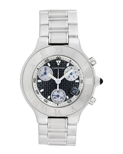 Cartier Men's 21 Chronoscaph Watch, Circa 2000's (authentic Pre-loved) In Metallic