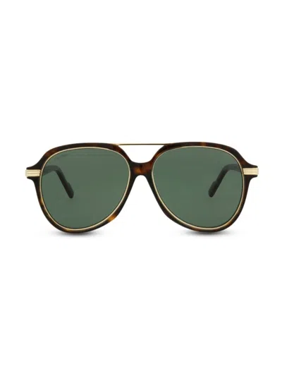 Cartier Men's 57mm Aviator Sunglasses In Havana Brown
