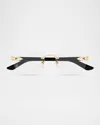 Cartier 54mm Rectangular Optical Glasses In Gold