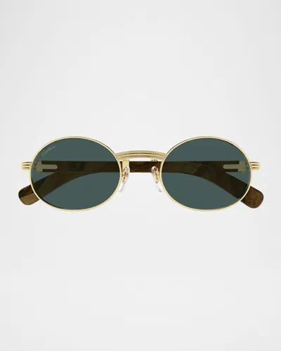 Cartier Men & Apos;s Metal Round Sunglasses In Gold