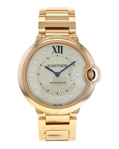 Cartier Men's Ballon Bleu 36 Diamond Watch, Circa 2013 (authentic ) In Gold