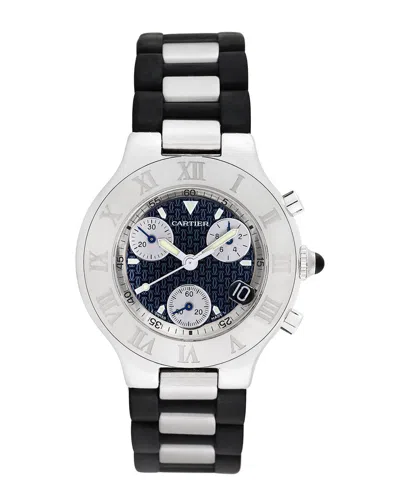 Cartier Men's Chronoscaph 21 Watch, Circa 2000's (authentic Pre-loved) In Black