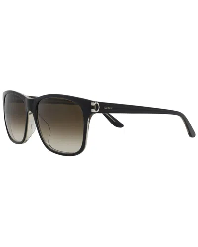 Cartier Men's Ct0001sa 57mm Sunglasses In Black