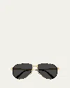 Cartier Men's Santos Evolution 24k Gold-plated 61mm Pilot Sunglasses In 001 Smooth And Brushed Golden Finish
