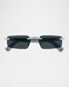 Cartier Men's Ct0537sm Metal Rectangle Sunglasses In Metallic
