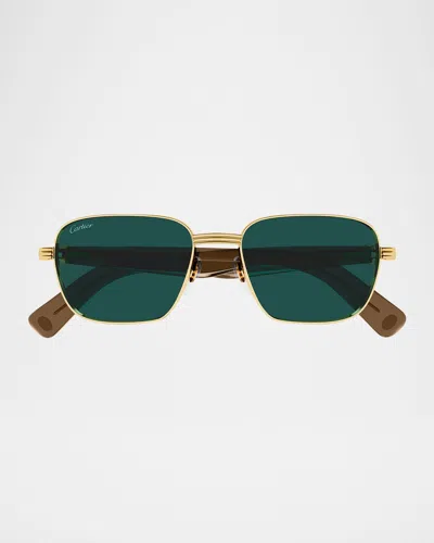 Cartier Première De  Rectangular Sunglasses In Green