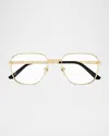 Cartier Men's Titanium Rectangle Optical Frames In Gold