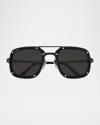 Cartier Ct0194s Santos De Sunglasses In Black