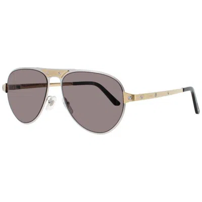 Cartier Men's Grey Rectangular Sunglasses Ct0533s001 In ["grey"]
