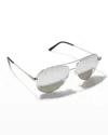 CARTIER MEN'S PANTHÉRE METAL AVIATOR SUNGLASSES