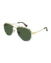 Cartier Men's Polarized Aviator Sunglasses In Gold