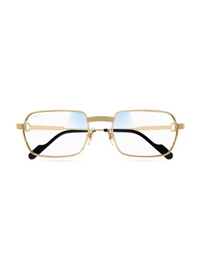 Cartier Men's Première De  56mm Rectangular Optical Glasses In Gold