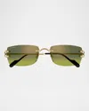 Cartier Rectangular Sunglasses In Green