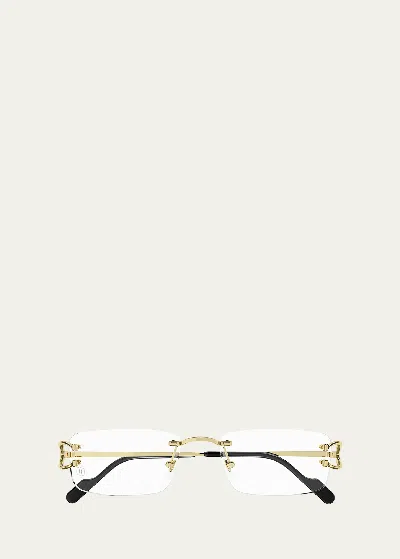 Cartier Men's Rimless Metal Optical Glasses In Gold | ModeSens