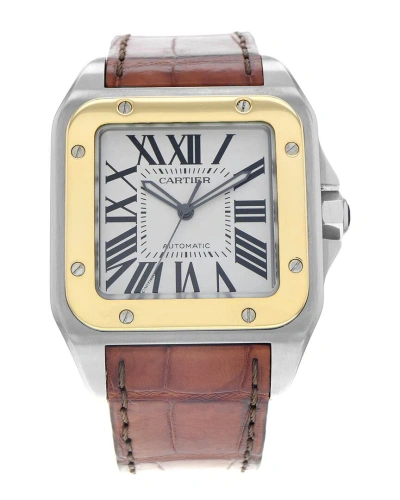 Cartier Men's Santos 100 Watch Circa 2010s (authentic ) In Brown